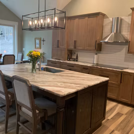 The Brookhaven II kitchen is crafted with Maple wood with a sable & rye finish. Call 586-247-1140 or visit our showrooms in Shelby Township & West Bloomfield to find out more information. 