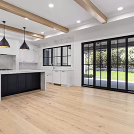 The New Shaker Kitchen is crafted with a maple wood and a custom finish. Call 586-247-1140 or visit our showrooms in Shelby Township & West Bloomfield to find out more information. 