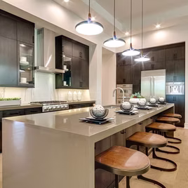 The Midwest Kitchen from LaFata Cabinets is crafted with maple wood and a java finish. Cabinets crafted in Michigan since 1958.