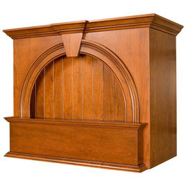 The A Series Hood by Lafata Cabinets is a new style mantle hood custom made in Michigan. A solid wooden ornate display niche and a large crown mantle shelf.