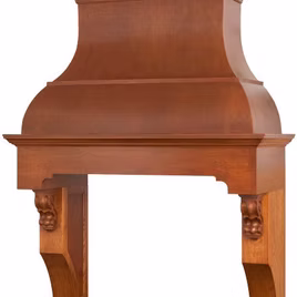 The BDPI Series with Sorrento Hood by Lafata Cabinets is a new style mantle hood custom made in Michigan. A solid wooden ornate display with a large arc for a quality look.
