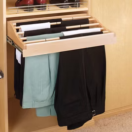 This organizer is great for any closet. Keep all of your pants organized and ready to use. It features multiple woodenbars to fit plenty of pairs.