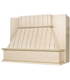 The JBT Series kitchen wood range hood has the popular chimney style while keeping the run of the cabinets.